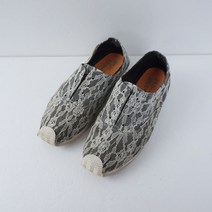 JUKLING 레이스배색 슬립온 블랙아이보리 250