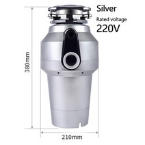tabell 560w 쓰레기 처리 장치 공기 스위치 음소거 식품 쓰레기 분쇄기 연속 식품 잔류물 프로세서 가전 제품 주방, 실버 -220v, 유럽 ​​연합