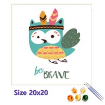 어린이 집중력발달 동물 유화그리기 부엉이 20x20 DIY 아이방꾸미기 청소년