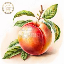 복숭아 아트 구슬 보석 비즈구슬 십자수, 90x90 cm