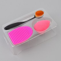 화장붓 브러쉬 똥퍼프 3종세트 세척판 파운데이션 마스카라, 기본