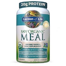 가든오브라이프 Garden of Life 생 유기농 식사 대체 쉐이크 - 초콜릿 식물 기반 비건 단백질 분말 완두콩 새싹 채소 프로바이오틱스 유제품 무료 올인원 쉐이크(여성 및, 살짝 달콤한, 2.29파운드(1팩)