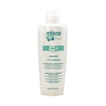 Mirna Professional 비듬 방지 및 그리스 조절 샴푸. 포도 줄기세포 티오실리나 복합체 밀 가수분해된 단백질로 제작되어 지성 두피와 모발에 매일 사용할 수 있습니다.
