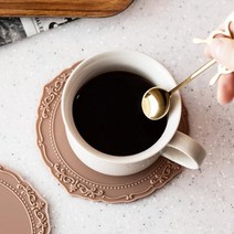 실리콘 컵받침 예쁜 티코스터 카페 찻잔 받침, 아모르 마린블루