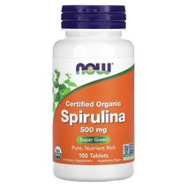 NOW Foods 유기농(Organic) 스피루리나(Spirulina) 500mg 100정