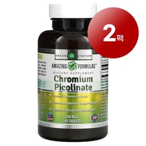 와와마켓 Amazing Nutrition 어메이징 뉴트리션 크롬 피콜리네이트 200mcg 240정 1팩, 2팩