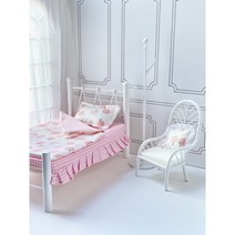 구체관절인형 소품 침구세트 미니어쳐가구 인형침대 길이34cm, 1.피치핑크