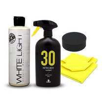 케미컬가이 블랙 화이트 라이트 실런트 500ml 글레이즈 스월충진 액체 왁스 어플 타월, A-4 화이트라이트 세트