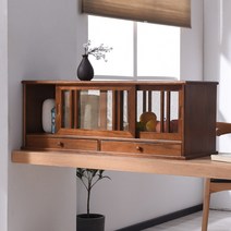 옛날찬장 원목 미닫이 옛날그릇장 감성찬장 카페찬장, 40 3도어 싱글 레이어  브라운