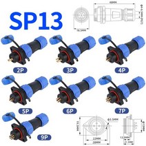 항공 소켓 커넥터 플랜지 암수 핀 방수, Sp13_5 Sets(Male Female) | 2P