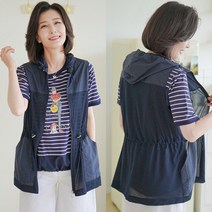 J31049 엘리 후드 스판 쿨롱조끼/엄마옷/엄마선물