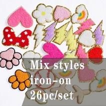 의류스티커 스팽글 글자 패치 아이언 온 셔닐 골드 반짝이 테두리 스티커 바느질 자수 의류 공급 업체 26 개, [41] Chenille Patches