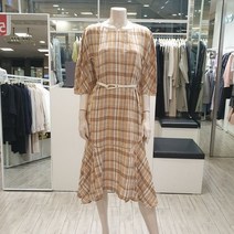 온앤온 A라인 훌 체크 린넨 원피스 NW0AO603