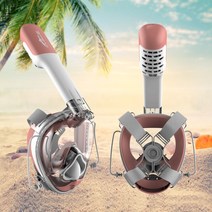 (무료 반품/교환) 듀얼브레서 프리다이빙 V3 스노쿨링 마스크 스노클링 장비 스노우쿨링 풀페이스 마스크, 핑크
