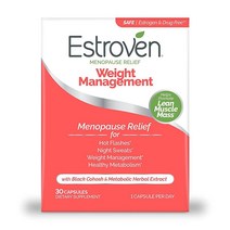미국 Estroven 폐경기 완화 + 체중 관리 캡 - 뜨거운 홍조 및 야간 땀 감소 오리지널 버전 30개, 30개(1팩)