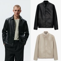 ZARA 자라 칼라넥 에코 레더 가죽자켓 Z1115