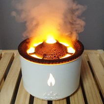 [도매꾹31411257] 불멍가습기 볼케이노 불멍 용암 화산 모닥불 가습기 어댑터포함, 화이트+어댑터