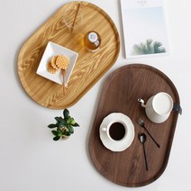 긴쟁반 타원형쟁반 안미끄러지는 논슬립트레이 원목 카페 우드 대형 서빙 커피 업소용 쟁반