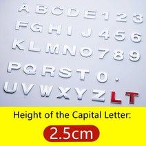 레터링스티커 금속 레터링 앰블럼 차량용 튜닝 로고 이니셜높이 2.5cm 장식 번호 아연 합금 금속 실버 상단, 01 Capital Letter_25 Y or y