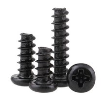 M1.4 블랙 500개 팬 헤드 마이크로 나사 필립스 십자 크로스 셀프 태핑 볼트, M1.4 (500개), 3mm