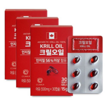 캐나다산 크릴오일500mgx30캡슐x3박스 인지질 혈관건강 중장년층 크릴새우