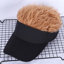 모자 선캡 썬캡 가발 헤어 머리 골프 야구 with fake flair hair cap sun visor fun toupee hats mens womens spiked wig