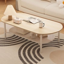 거실테이블 루케인 비웰 800 라운드 2단 수납테이블, 베이지