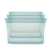 집탑 플래티넘 실리콘 지퍼백 디쉬 3종 세트, 틸 (Teal), 1개