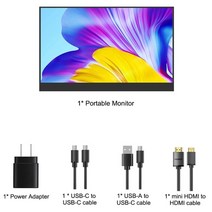 17.3 인치 uhd 2k 휴대용 모니터 25601440 ips hdr 100srgb 화면 hdmi type-c pc mac 전화 ps4 5용 초박형 게임용 디스플레이, 케이스 스탠드 없음, au 플러그