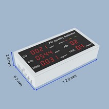공기질 공기 측정기 알리미 대기 질 모니터 감지기 CO2 검출기 5 in 1 CO TVOC HCHO AQI 다기능 가스 용 정확한 테스터 397151