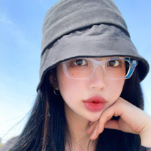 VANANA2 레트로 남자 여자 캐츠아이 사각 투명 뿔테 안경 프리미엄