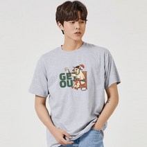 키밍 GET OUT 사또 개 그래픽 캐쥬얼 반팔티