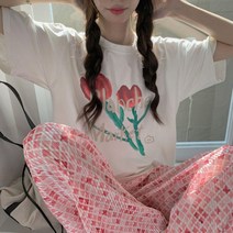 플라워 통바지 주름 와이드 팬츠 밴딩 (2컬러)