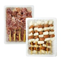 캠핑요리 순살닭꼬치 15개+소떡소떡 10개 세트 영양간식 안주, 75g, 25개