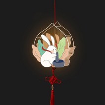 크리에이티브 중추절 축제 아크릴 옥 토끼 랜턴 DIY 핸드메이드 재료 배터리와 휴대용 발광, 04 D