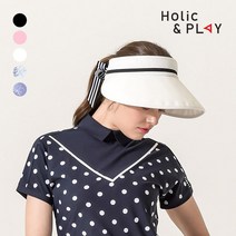 홀릭앤플레이 여성 셔링 와이드 골프썬캡 HB2UAC001, Free, 화이트