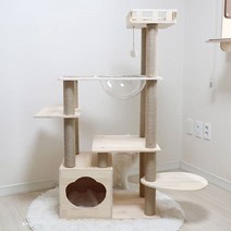 고양이 먼치킨 러시안블루 샴 원목 DIY 캣타워 캣폴 스크래쳐 하우스 만들기, C-13