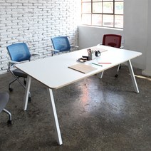 디자인키노 플랫폼M7 회의용 테이블 1800, 회의테이블A/상판화이트/다리화이트
