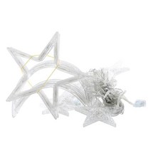 3.5M Led 스트링 라이트 8 깜박이 모드 Ip44 방수 별 달 크리스마스 장식 커튼 램프, [01] Warm White US