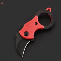 미니 키 체인 Karambit 클로 나이프 3CR13MOV 블레이드 전술 구조 포켓 접는 사냥 EDC 생존 도구, 01 A red