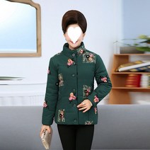 할머니패딩 도톰한기모 엄마잠바 플라워 기모 퀼팅