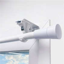 못없이 커튼봉달기 안뚫어고리+봉브라켓(3개입)+커튼봉14자 (1개) 세트, 화이트