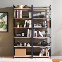 프리메이드 메이 책장 4단/5단6단 책꽂이 수납장 철제책장, 6단