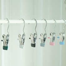 이뿜미뿜 스텐 후크 클립 바지걸이 집게 고리 치마 옷걸이 빨래집게 외집게, 100개, 블랙