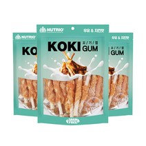 뉴트리오 꼬기껌 치킨 오리 딩고 스틱 6p 15p 18p 3개 묶음 애견 강아지 간식 껌, 1개, 뉴트리오 꼬기껌 치킨스틱 18p 3개묶음