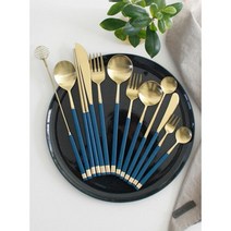 호텔 레스토랑 골드 커트러리세트 12종 집들이 예븐커트러리 홈카페 브런치, 젓가락