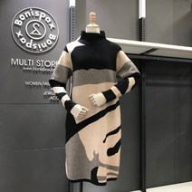 보니스팍스 NC02 나염 반폴라 니트원피스 X48KO050