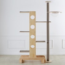 브리스페이스 원목캣타워 O타입 (천장 알루미늄폴+해먹) 캣타워, CO-P-아이보리