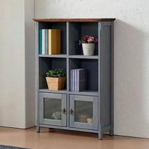 기타 바보사랑[로쏘][로쏘]모던엔틱 원목 책장 800 도어형[무료배송], 색상_그레이오크