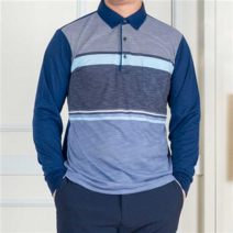 간절기 봄 중년 남성 인견 국내생산 긴팔 카라 티셔츠